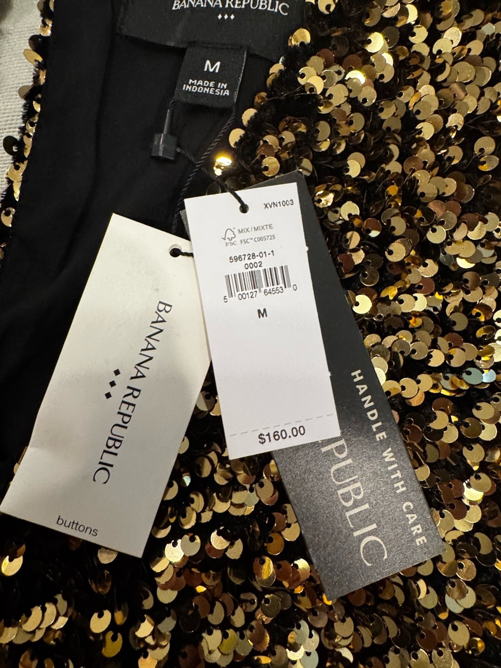 Banana Republic Factory Black and Gold Sequin Mini Dress - Picture 6 of 6